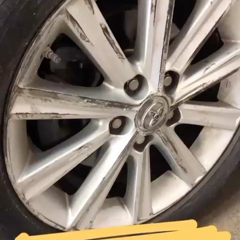 Before: Silver Alloy Wheel Refinish